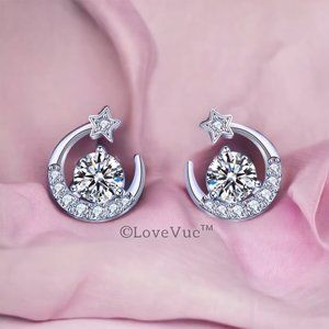 Certified 1ct. t.w. Diamond Moon and Star Earrings